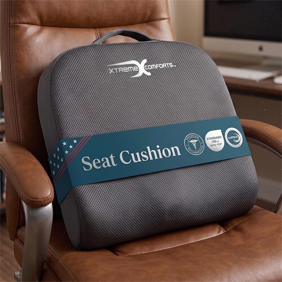 Xtreme Comforts Large Seat Cushion — Wider seat · full-contact base